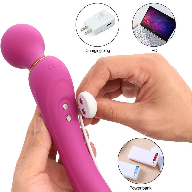 Personal Wand Vibrator with 3 Powerful Speeds 10 Vibration Modes for Men and Women Handheld Realistic Vibrator Adult Sex Toy for Full Body Massage Rechargeable Cordless