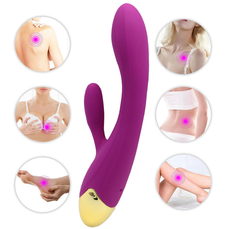 Rechargeable G Spot Rabbit Vibrator Adult Sex Toys Waterproof Personal Dildo Vibrator Clit Stimulator 10 Vibration Modes Quiet Dual Motor for Women