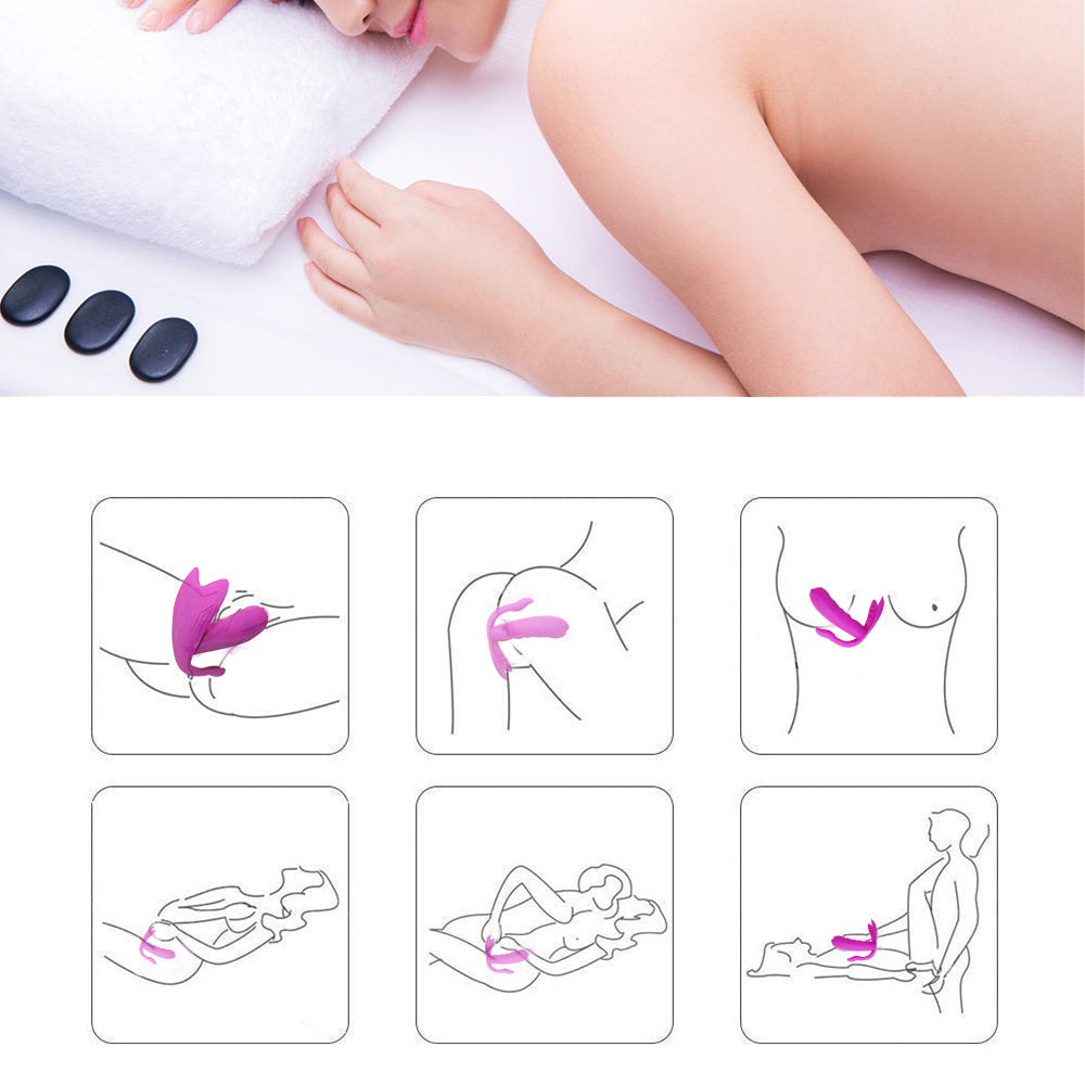 Heating Butterfly G-spot Dildo Wireless Vibrator Wearable Vibrator Sexual Health Clitoral Stimulator Vagina Massage