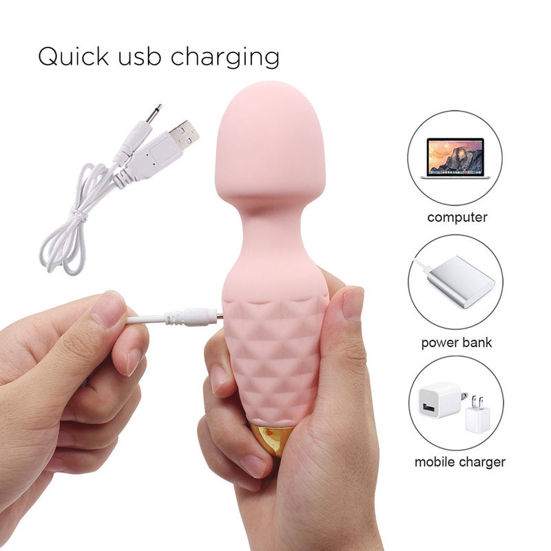 Mini Wand Massager Cordless Hand-held Vibrating Bullet Vibration Massager Shoulder and Back Body Massager