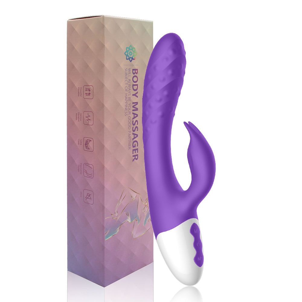 Rechargeable Rabbit Vibrator Silicone Clit Stimulator with 3 Powerful Thrusting Actions 10 Vibration Modes for G Spot Clitoris Stimulation Waterproof Dildo Vibrator Personal Adult Sex Toy for Women