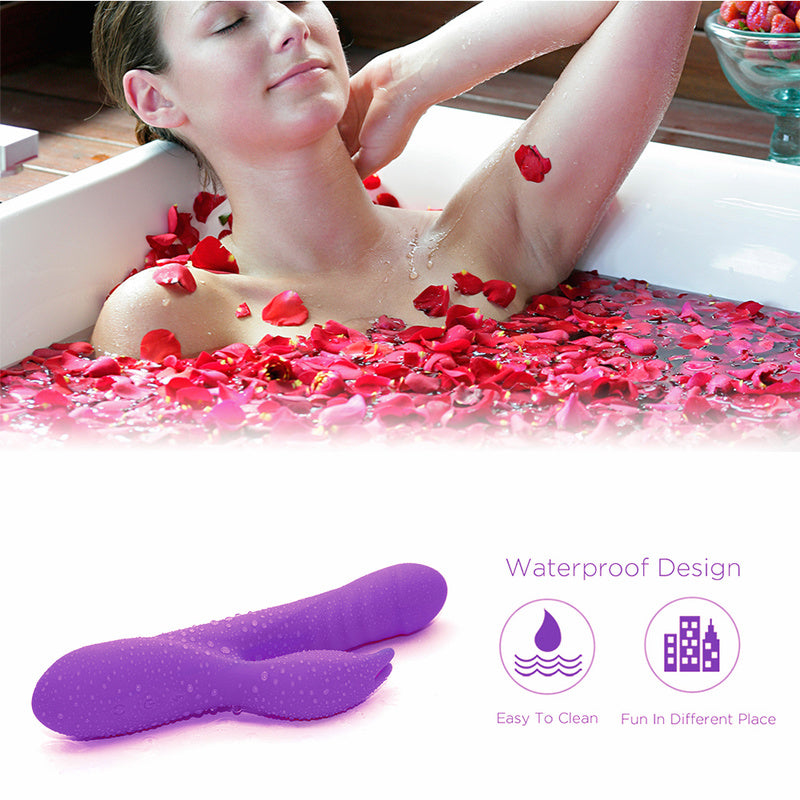 Rechargeable Thrusting Sucking Rabbit Vibrator for Women, Waterproof Rotating G Spot Vibrator Clitoral Sucker Soft Silicone Purple Rotating Sex Vibrator for Her