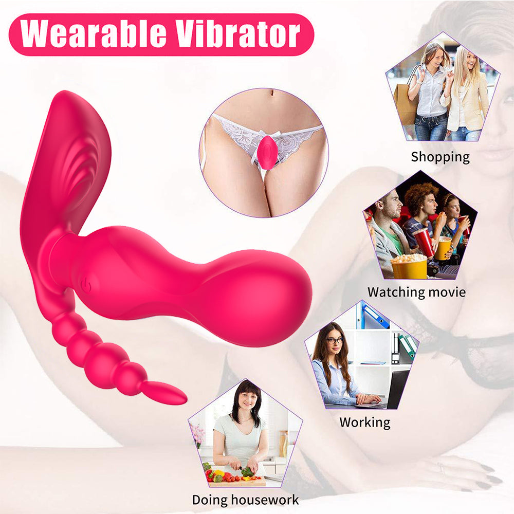 Female G Spot Vibrator Prostate Massager with 8 Vibration Modes Prostate Stimulator P-spot Testicles Perineum Stimulation Wireless Remote Anal Sex Toy