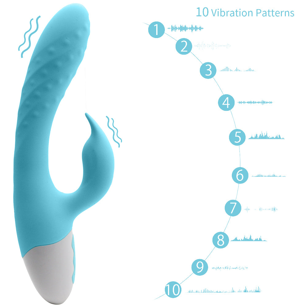 Rechargeable Rabbit Vibrator Silicone Clit Stimulator with 3 Powerful Thrusting Actions 10 Vibration Modes for G Spot Clitoris Stimulation Waterproof Dildo Vibrator Personal Adult Sex Toy for Women