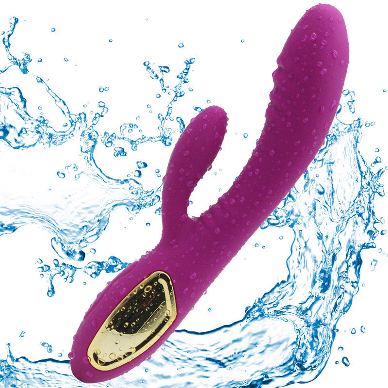 Thrusting Rabbit Vibrator with 2 Powerful Thrusting Actions 10 Vibration Modes for G Spot Clitoris Stimulation Waterproof Dildo Bunny Vibrator Personal Sex Toy for Women