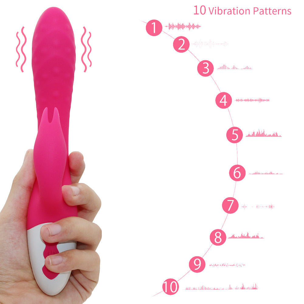 G Spot Rabbit Vibrator Adult Sex Toys with Bunny Ears for Clitoris Stimulation,Waterproof Personal Dildo Vibrator Clit Stimulator 10 Vibration Modes Quiet Dual Motor for Women Rechargeable